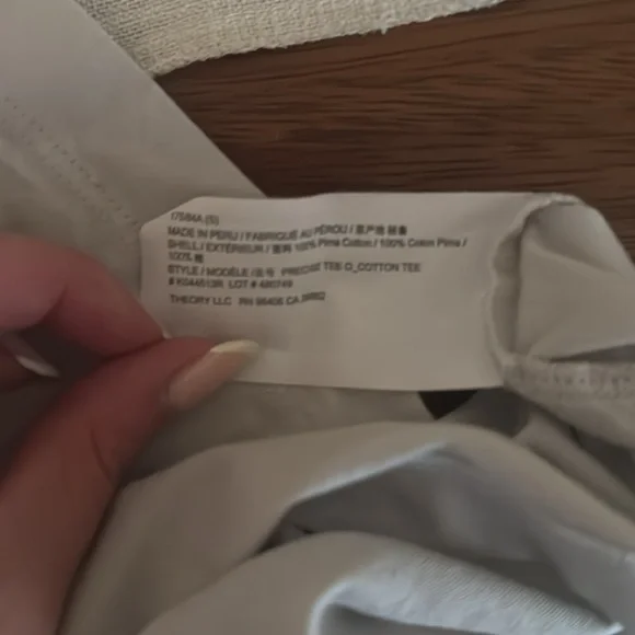 Theory Men’s Precise Pima Cotton Tee in Vapor Grey size S - Picture 11 of 12